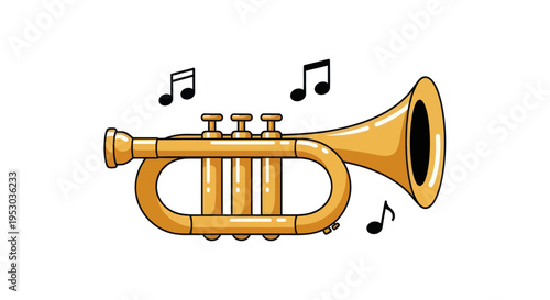 Brass Trumpet Musical Instrument Closeup.