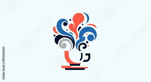 Colorful swirling abstract logo design.