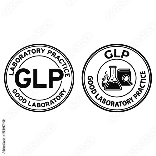 GLP Good Laboratory Practice Badge - Certified Science Vector Seal