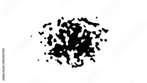 Black Irregular Blob Shape on White Background abstract