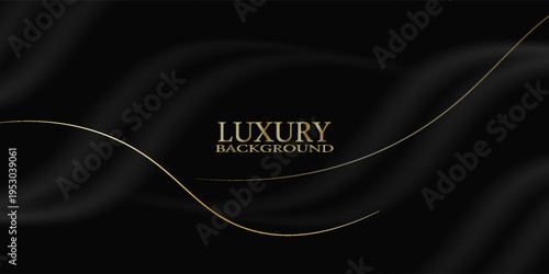 The black background features thin, curved lines in gold and white that run horizontally, giving the image a luxurious and slightly moving look. This piece feels elegant and easy on the eyes.