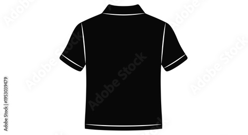 Black polo shirt isolated on a white background back view
