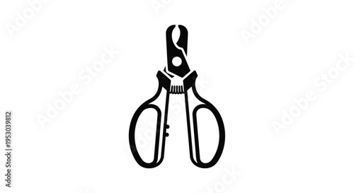 Black silhouette of pet grooming scissors for trimming animal claws