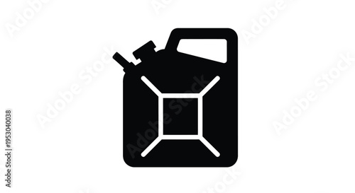 Simple black silhouette of a portable fuel container or jerrycan
