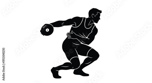 Vector illustration of a man throwing a discus