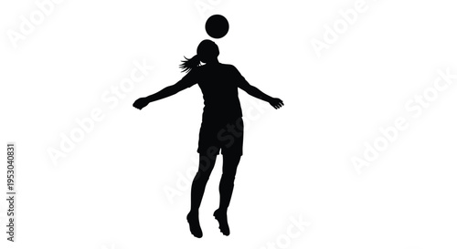 Black silhouette of woman playing volleyball vector