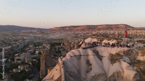 Wallpaper Mural Cinematic aerial shot of town of Goreme in Cappadocia, Turkey Torontodigital.ca