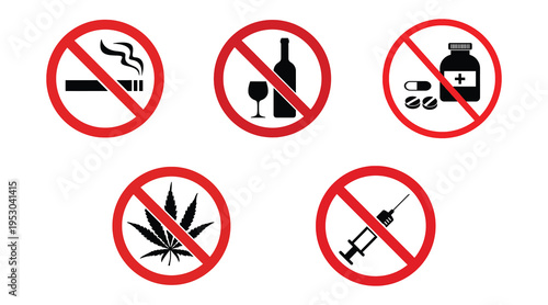 Prohibited substances and activities warning signs