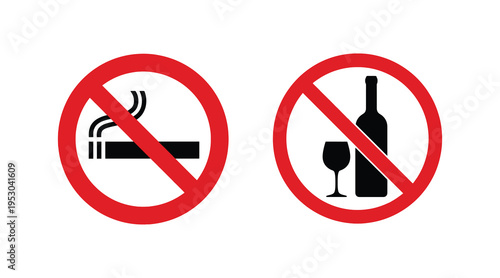 No smoking and no alcohol signs