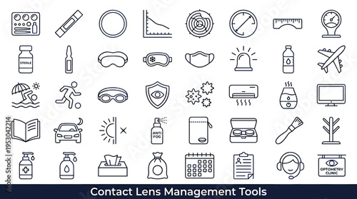 Contact Lens Management Tools and Accessories Collection for Eye Care
