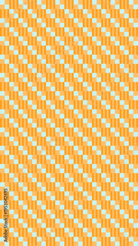 Abstract Orange and Blue Striped Grid Pattern