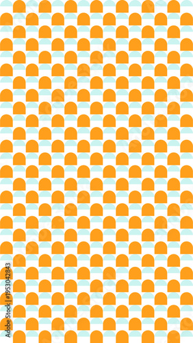Abstract Geometric Pattern with Orange Arcs