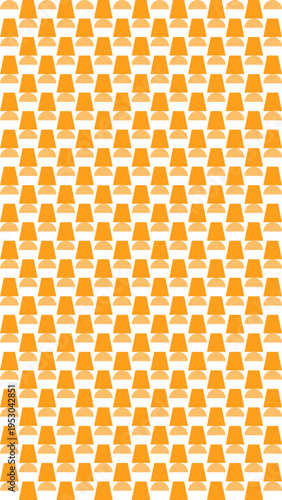 Honeycomb Orange Cups Seamless Pattern