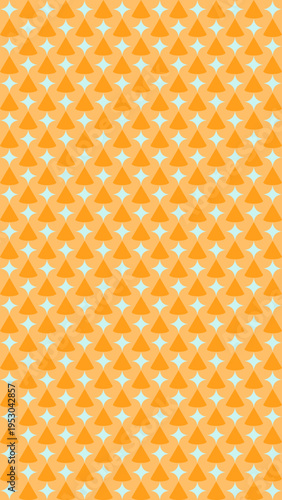Geometric Triangle Pattern in Orange and Teal