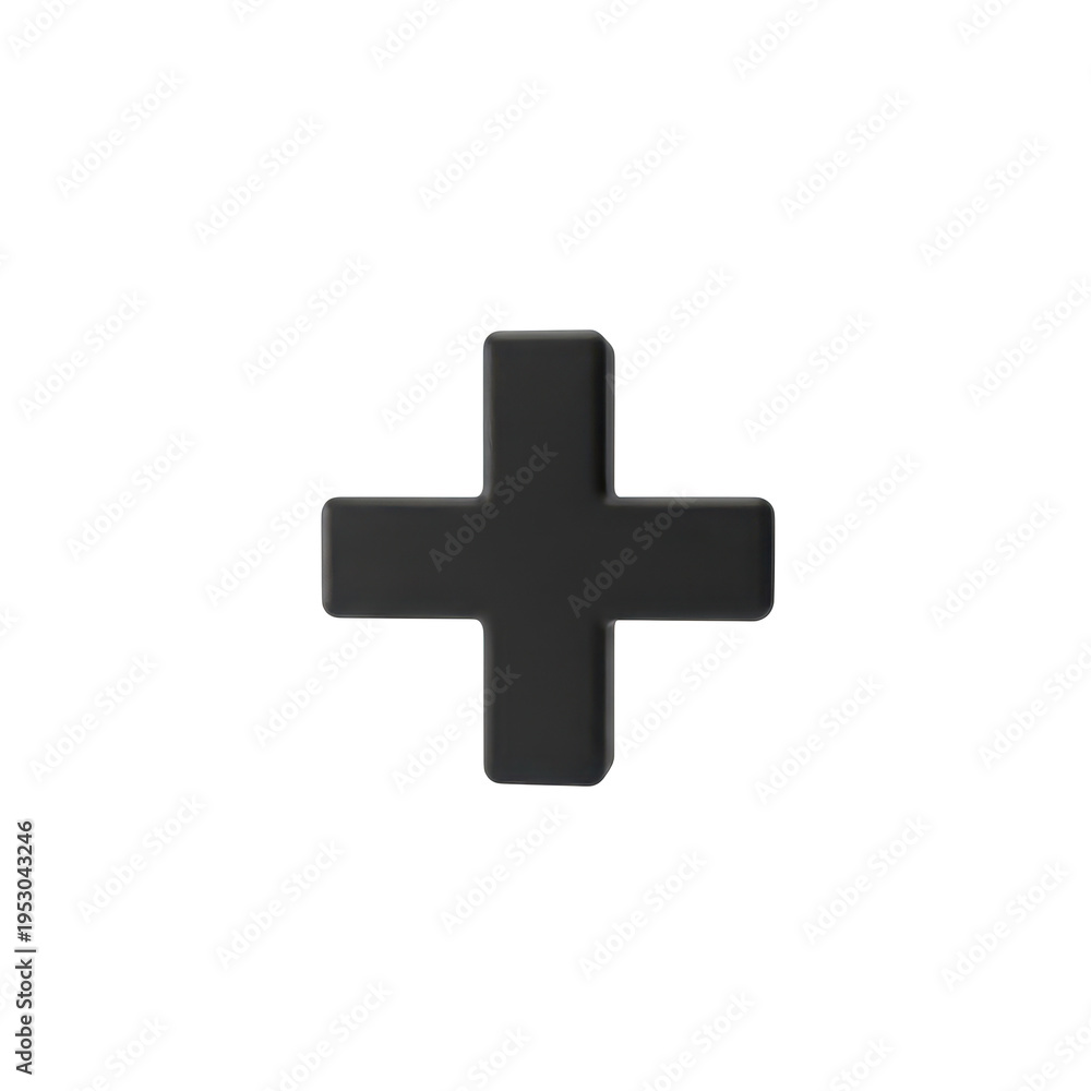 Obraz premium Bold Three Dimensional Plus Sign Symbol