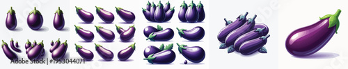 Eggplant Vector Illustration Collection