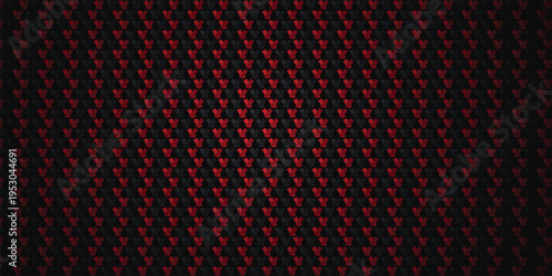 Symmetrical Imperial Red and Carbon Black Interlocking Chevron Ribbon Pattern