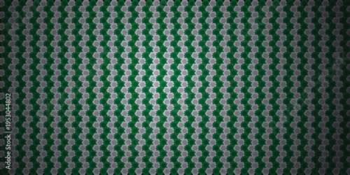 Symmetrical Emerald Green and Platinum Silver Hexagonal Lattice Pattern
