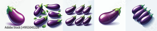 Eggplant Vector Illustration Collection