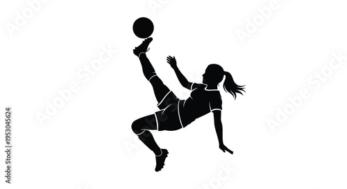 Black silhouette of woman playing volleyball vector