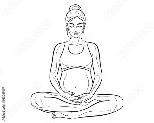 Pregnant woman meditating on mother's day celebrating new life and motherhood