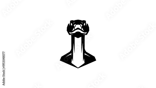 Bold cobra silhouette logo design on white background