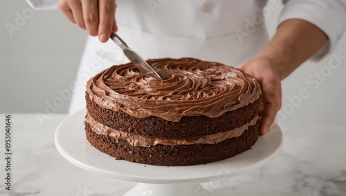 making chocolate cake