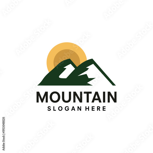 Mountain Logo Design, Vector Place For Nature Lovers Hiker