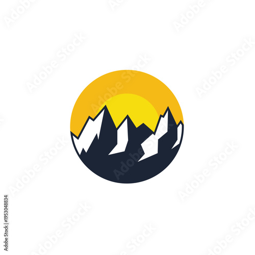 Mountain Logo Design, Vector Place For Nature Lovers Hiker