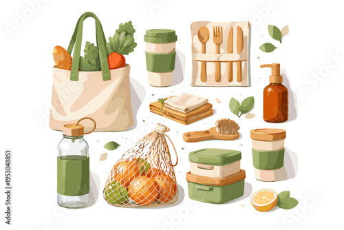 Set generation items icon reusable minimalism vector simple image lifestyle eco soft shadow