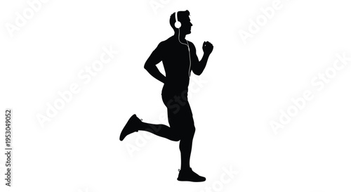 Black silhouette of a running man vector icon