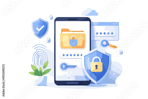 System password flat design vector secure manager simple simple shapes icon image digital generation