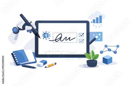 Simple generation vector illustration ai handwriting simple shapes image cute illustration interface recognition vector sticker style