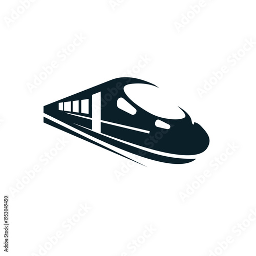 modern fast train logo vector icon illustration design