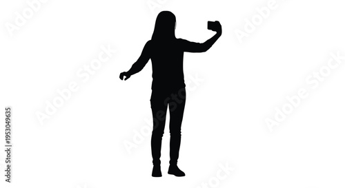 Vector silhouette of woman exercising with dumbbell