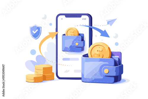 Payment wallet generation vector illustration vector simple transfer icon image flat design mobile simple shapes