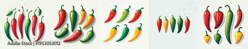 Chili Vector Illustration Collection