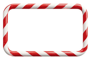 Candy cane christmas frame border creating a festive holiday design with red and white striped peppermint sweet