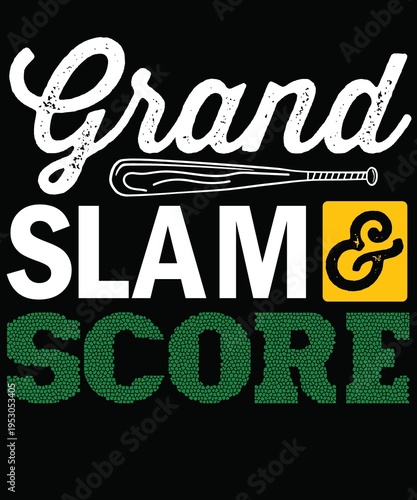 Konstfotografi Grand Slam And Score Baseball Typography