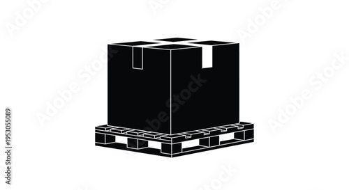 Vector black box on pallet icon