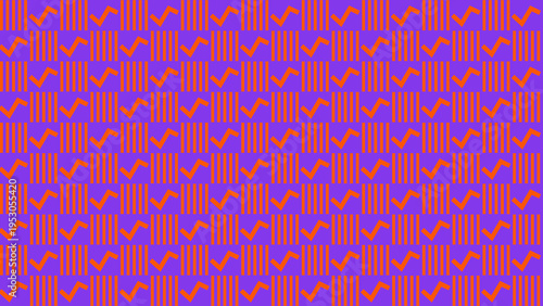 Abstract Retro Geometric Pattern in Purple and Orange