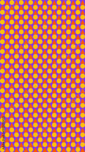 Retro Geometric Pattern of Circles and Triangles