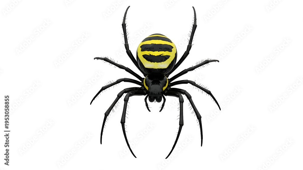 Obraz premium Black widow spider isolated on white background