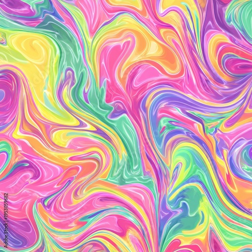 Colorful swirling paint patterns blending fluidly together, creating a vibrant abstract texture