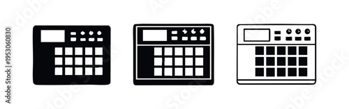 Beat Machine Icon Set - Music Production, Electronic Drums, and Rhythm Controller Symbols