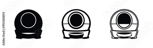 Toilet Bowl Icon Set, Modern Bathroom Fixture Symbol, Restroom Hygiene and Sanitation Icons