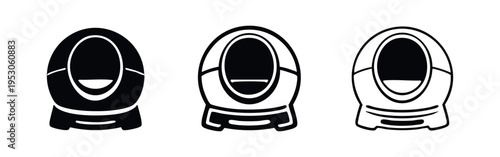 Portable travel bidet or personal hygiene sprayer icon set, bathroom essential illustration