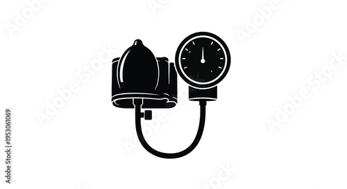 Blood pressure monitor cuff and gauge medical device for measuring hypertension and cardiovascular health in a clinical setting with a modern design