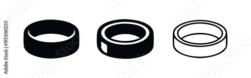 Sushi Roll Maki Icon Set (Top View). Japanese Food Vector Icons for Asian Cuisine and Restaurant Menus.