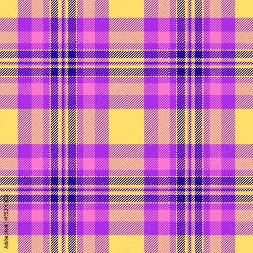 A vibrant purple and yellow plaid pattern, blending tradition with modern energy. Perfect for bold fashion textiles, creative backgrounds, and eyecatching digital design projects.